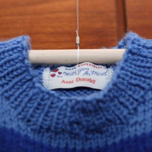 Aunt Dorothy's sweater label